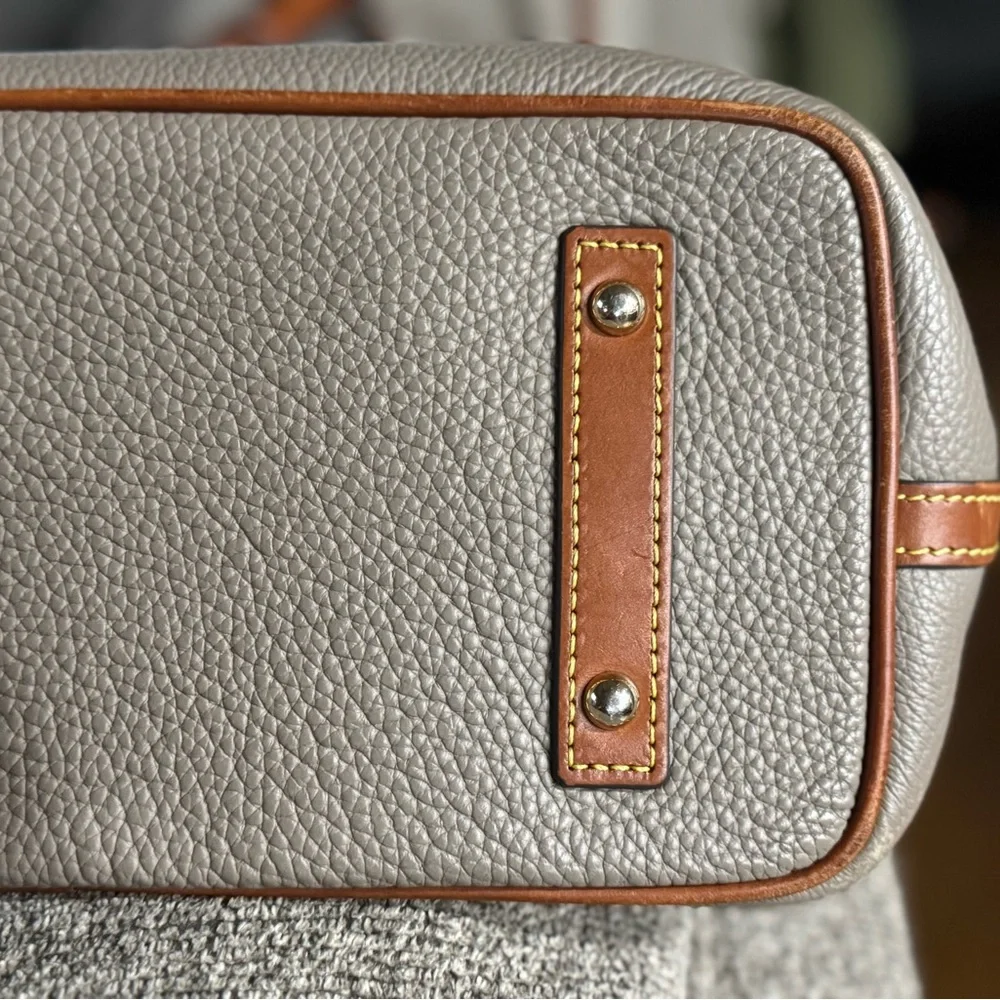 Dooney & Bourke pebble grain Taupe and Brown Leather Tote - Picture 5 of 8